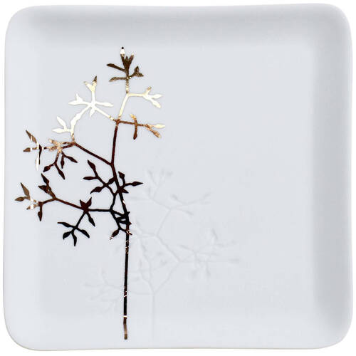 LVD Porcelain Trinket Soap Dish Holder Willow 12.8x12.8cm - White