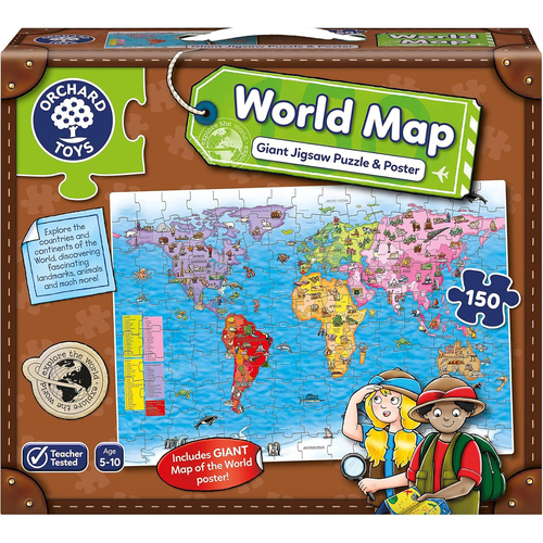 Orchard Toys Map of the World Kids/Childrens Building Play Toy 6+