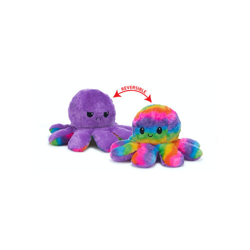 Bensons Reversible Rainbow Octopus 30cm Kids/Childrens Soft Plush Toy 0y+ Asstd