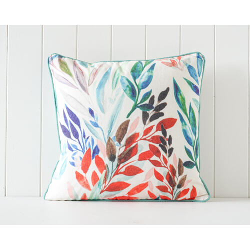 Rayell Indoor Square Cushion Simple Leaf Print Bright 45x45cm