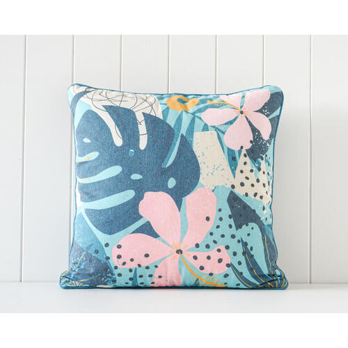 Rayell Indoor Square Cushion Flower Power! Aqua 45x45cm