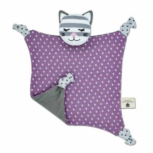 Organic Farm Buddies Cotton 30.5cm Blankie Maude The Kitty Baby/Infant 0m+