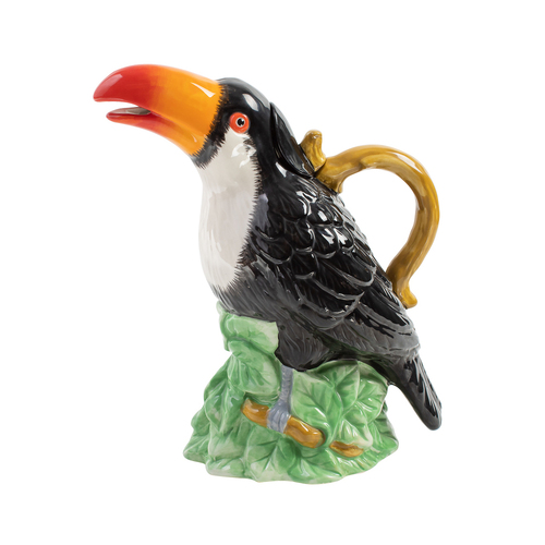 Toucan Teapot Ceramic Drink Tea Container Green 25cm