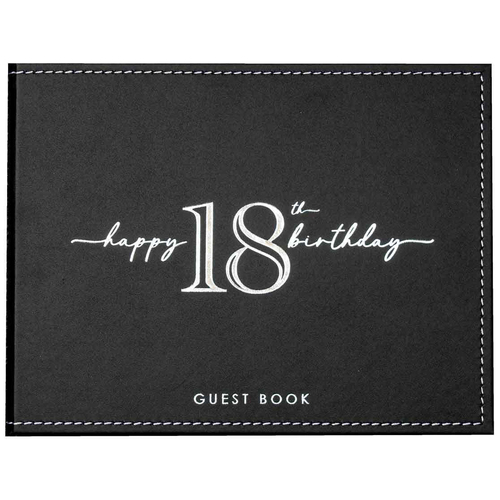 Guest Book Vinyl 18th Birthday Party Signature Notepad Black 23cm