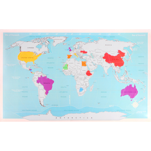 Home Expression Deluxe Travel World Scratch Map Poster 82.5X59.4mm