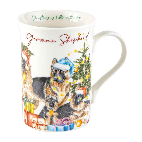 Merry Muddy Paws German Shepherd 360ml Coffee Mug New Bone China