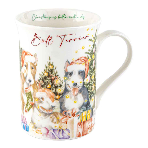 Merry Muddy Paws Bull Terrier 360ml Coffee Mug New Bone China