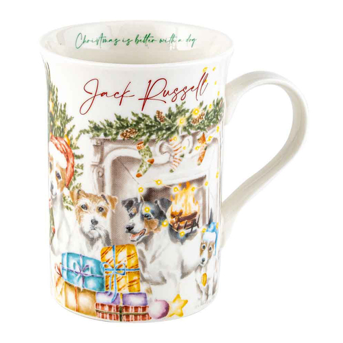 Merry Muddy Paws Jack Russell 360ml Coffee Mug New Bone China