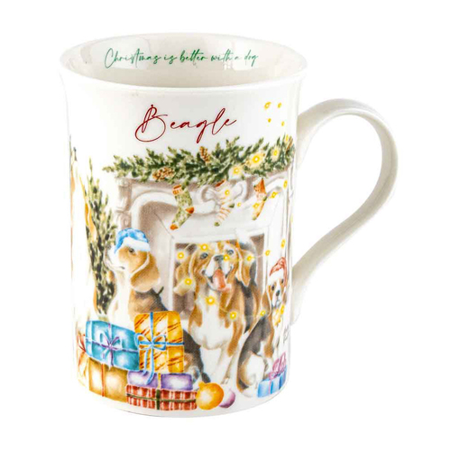 Merry Muddy Paws Beagle 360ml Coffee Mug New Bone China