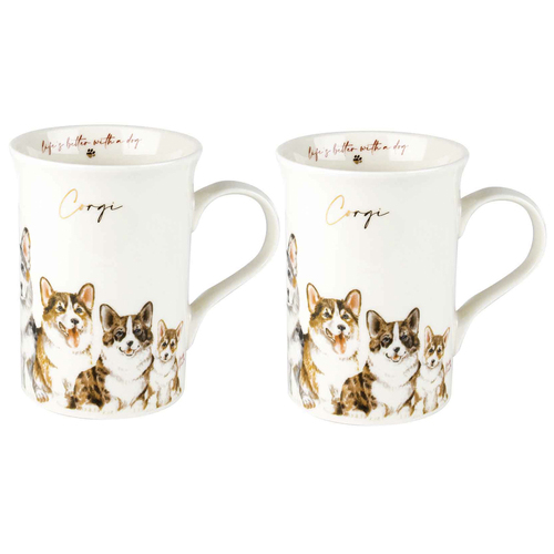 2PK Muddy Paws Decorative Dog/Pet Corgi Mug Ceramic 360ml