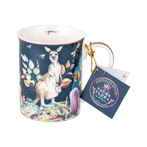 Australian Flora Kangaroo 360ml Coffee Mug New Bone China