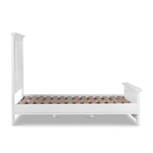 Belle West Beach MDF/Acacia Wood King Bed Frame - White