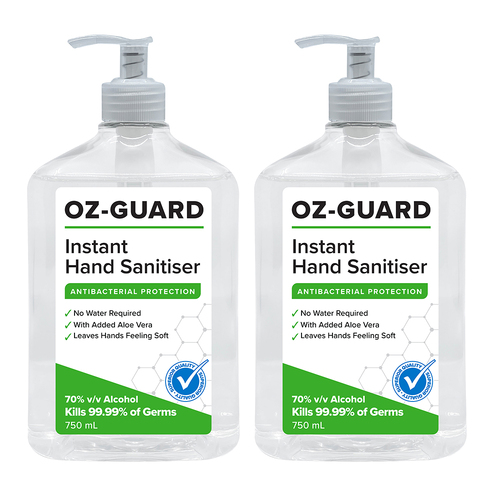 2PK Ozguard 750ml Kids Hand Sanitiser Antibacterial Protection 6y+