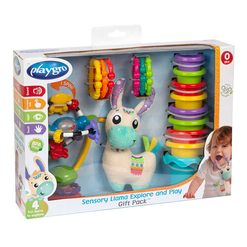 Playgro Sensory Llama Explore and Play Gift Pack 0m+