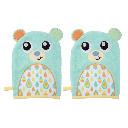 2x3pc Playgro Friendly Forest Bear Natural Bath Wash Mitt