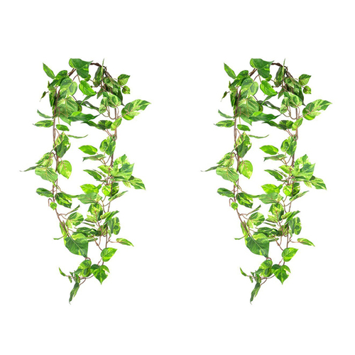 2PK Belle Pothos Hanging Bush 1.6m Plastic Artificial Plant - Green