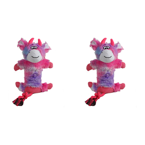 2x Pro Pet 30cm Squeaky Plush Monkey Dog Toy Play - Violet