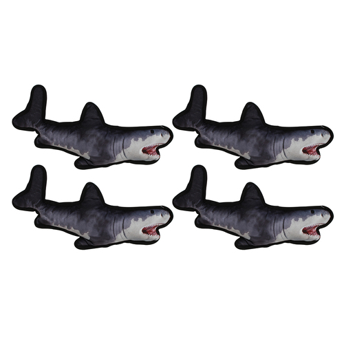 4PK Pro Pet Max Shark Pet Plush Interactive Play Fun Toy 35x15cm