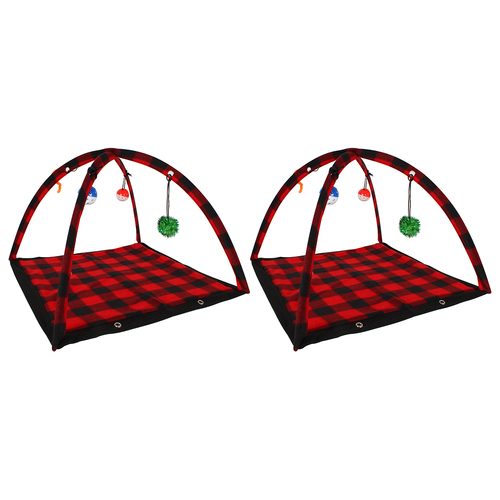 2PK Pro Pet Max Cat Tent Mat w/ Hanging Toys Outdoor Camping 57x59cm