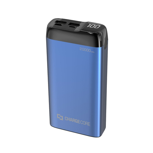 Laser 20000mAh Power Bank MicroUSB/Type C Portable Charger - Blue