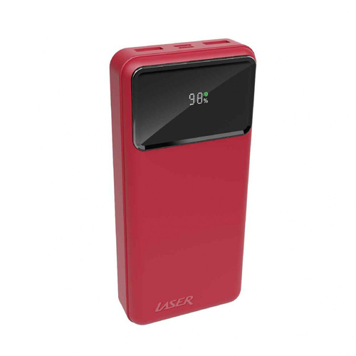 Laser 18W PD 20000mAh Power Bank Micro USB/C Portable Charger - Red