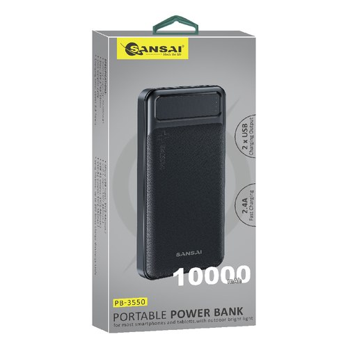 Sansai Power Bank 10000mAh 22.5W w/ Kickstand 11x7 cm Assorted