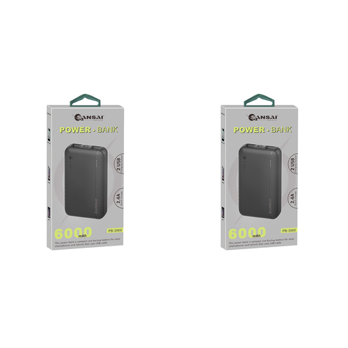 2PK Sansai Power Bank 6000mAh 22.5W w/ Kickstand 11x7 cm Assorted