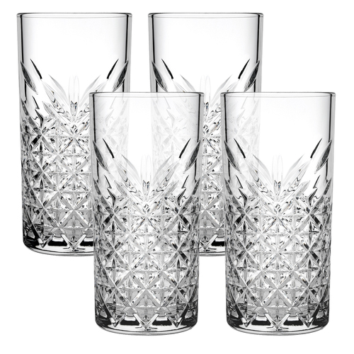 4pc Pasabahce Timeless SodaLime Hi Ball Glass 450ml