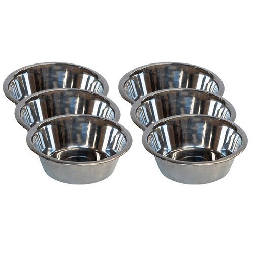 6PK Superior Pet Essentials Economy Stainless Steel Bowl 946ml