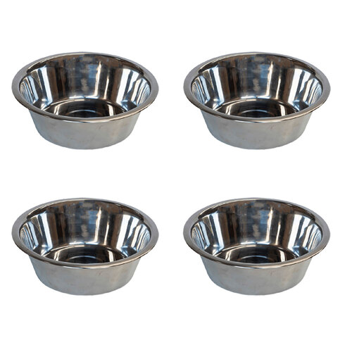 4PK Superior Pet Essentials Economy Stainless Steel Bowl 4.7L