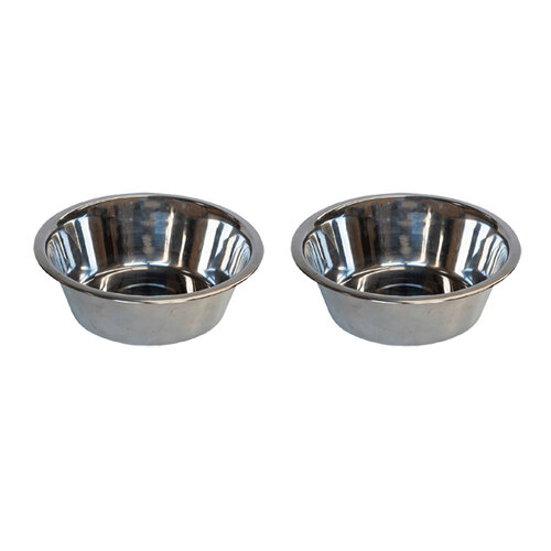 2PK Superior Pet Essentials Economy Stainless Steel Bowl 7.1L