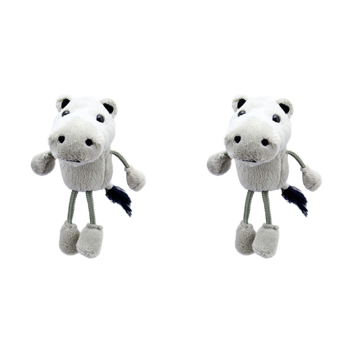 2PK The Puppet CompanyHippo Finger Puppets 13cm Hand Toy White 12m+