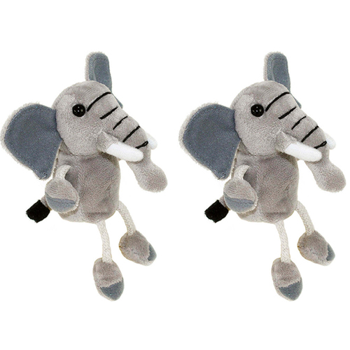 2PK The Puppet Company Elephant Finger Puppets 13cm Toy Grey 12m+