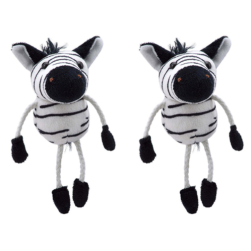 2PK The Puppet CompanyZebra Finger Puppets 13cm Toy White 12m+