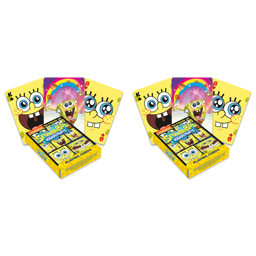 2PK Aquarius SpongeBob Faces Playing Cards Poker Gaming Deck