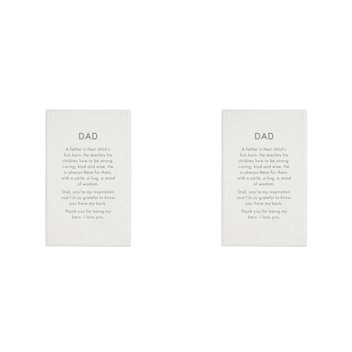 2PK Splosh Precious Quote Dad Ceramic Standing/Hanging Decor White 16cm