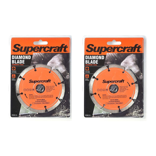 2PK Supercraft Dry Cutting 115mm Diamond Blade Segmented Rim For 22mm Spindle