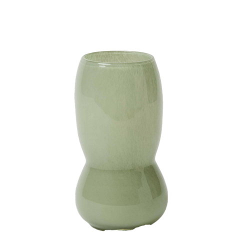 Pilbeam Living Germain Glass Home Decor Vase Medium Sage Green 25.5cm