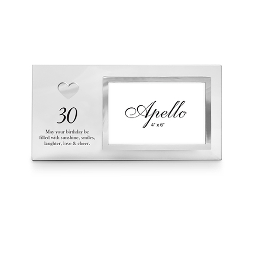 Happy 30th Birthday Heart Photo Frame Glass 6x4 Inch Novelty/Keepsake