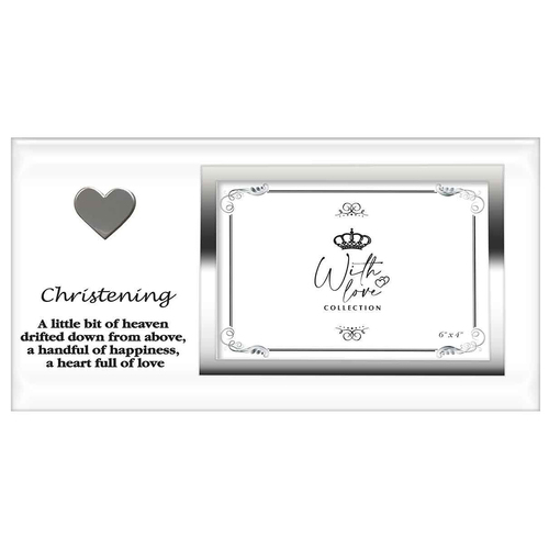 Christening Heart Poem Photo Frame 6x4 Inch Novelty