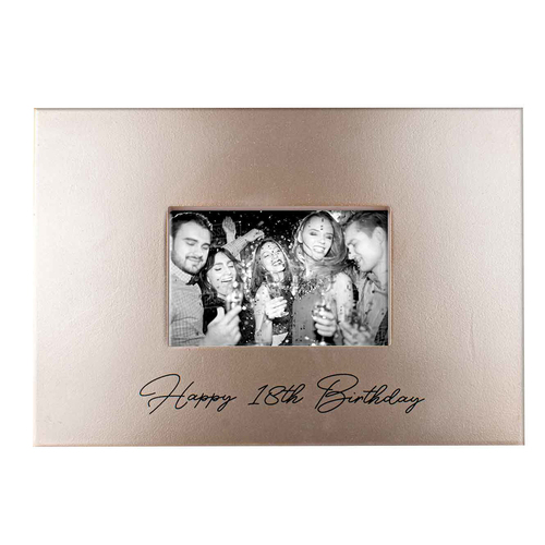 Happy 18th Birthday Signature Photo Frame With Marker Rose Gold