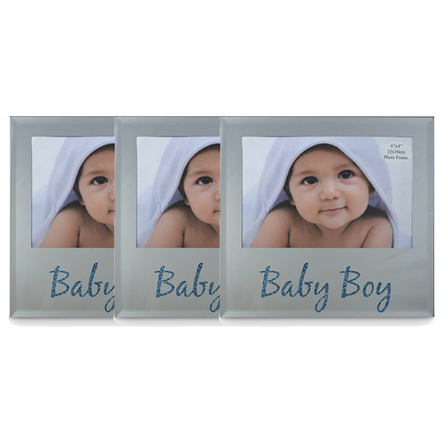 3x Baby Boy 6x4 Inch Keepsake Novelty Photo Display Frame