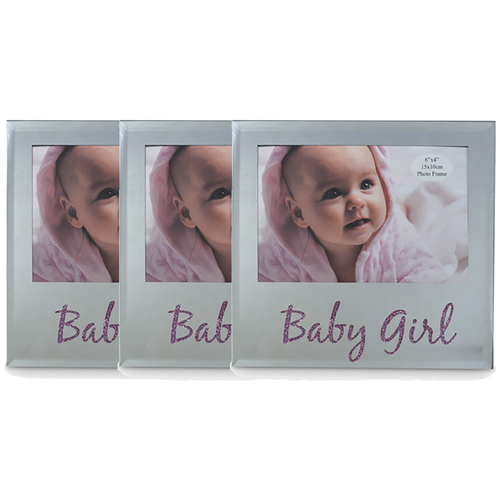 3x Baby Girl 6x4 Inch Keepsake Novelty Photo Display Frame