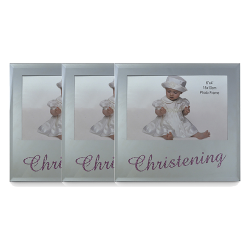 3x Christening Girl 6x4 Inch Keepsake Novelty Photo Frame