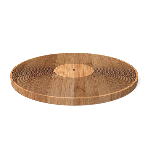 Pikkii Record 30cm Round Wooden Chopping Board Cutting Pad Brown