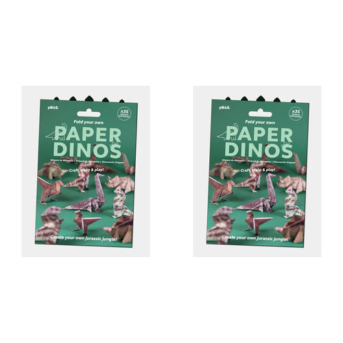 70pc Pikkii DIY Craft Paper Dinosaurs Jurassic Origami w/ Instructions