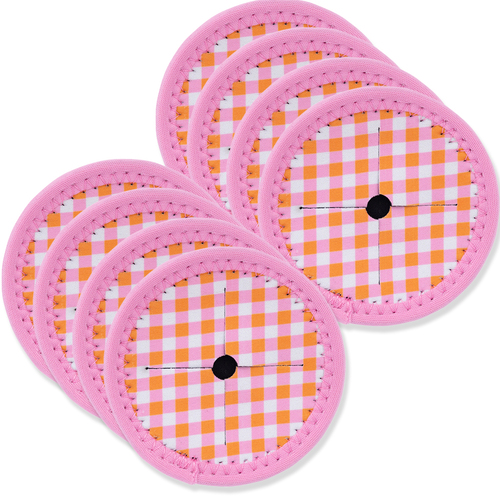 8PK Splosh Picnic Retro Check Wine Glass Coaster 9.5cm