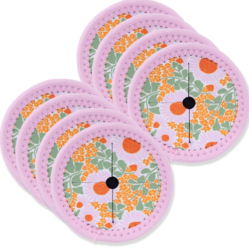 8PK Splosh Picnic Spring Floral Wine Glass Coaster 9.5cm