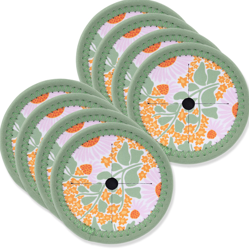 8PK Splosh Picnic Spring Big Floral Wine Glass Coaster 9.5cm