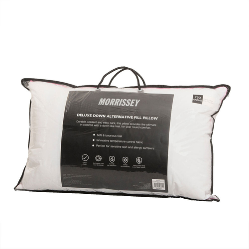 Morrissey Microfibre Pillow 750g Deluxe Down Alternative Fill 45x70cm